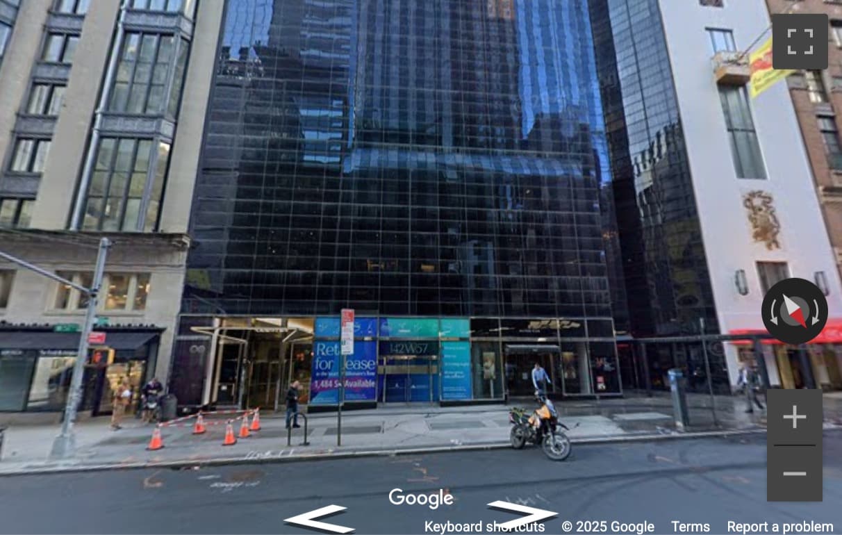 Street View image of 142 W 57th Street, New York City