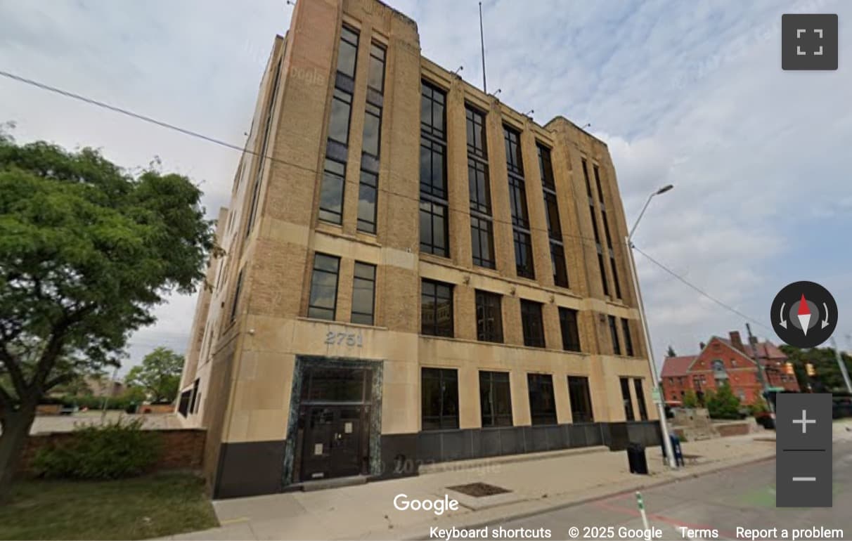 Street View image of 2751 E Jefferson Avenue, Detroit, Michigan