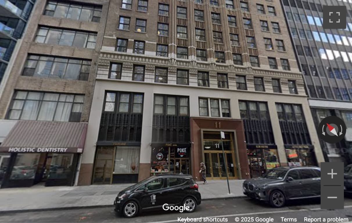 Street View image of 11 Park Place, 3rd Floor, New York City